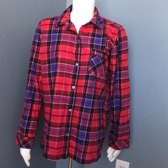 Victoria’s Secret Red & Purple Pajama Top NEW - Picture 2 of 5